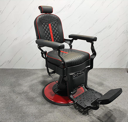 Modern Beauty Salon Barber Shop Furniture Black Leather Hairdressing Styling Incline Chair Hydraulic Recliner Hair Barber Chair