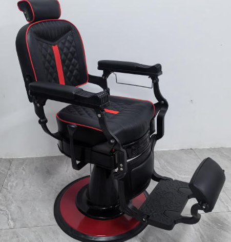 Modern Beauty Salon Barber Shop Furniture Black Leather Hairdressing Styling Incline Chair Hydraulic Recliner Hair Barber Chair