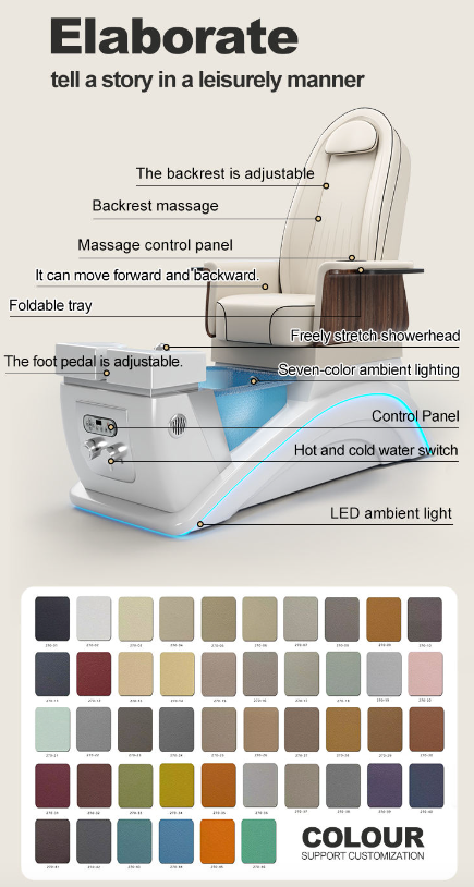 Professional Pedicure Spa Chair Foot Spa Chair Pedicure Machine Pipeless Pedicure Chairs With Heat for Day Spa Nail Salon