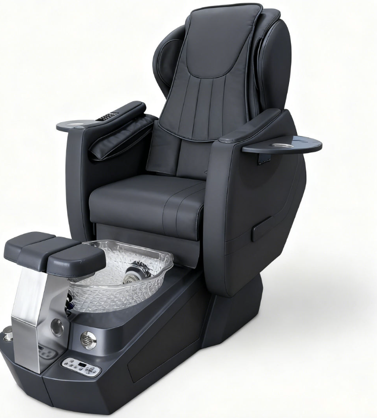 High End Reclining Foot Spa Pedicure Chair Luxury Stainless Steel Manicure Pedicure Chairs with Massage