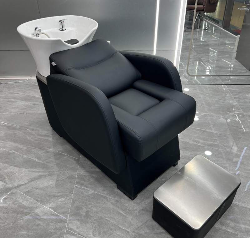 Modern Electric Shampoo Bowl Chair New Design Synthetic Leather Backwash Massage Bed for Hair Salon School Living Room Hotel
